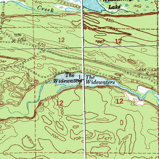 Topographic Map of The Widewaters, MI