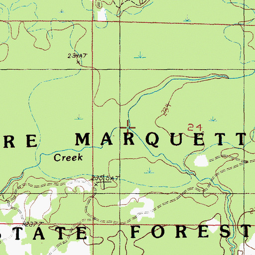 Topographic Map of Third Creek, MI