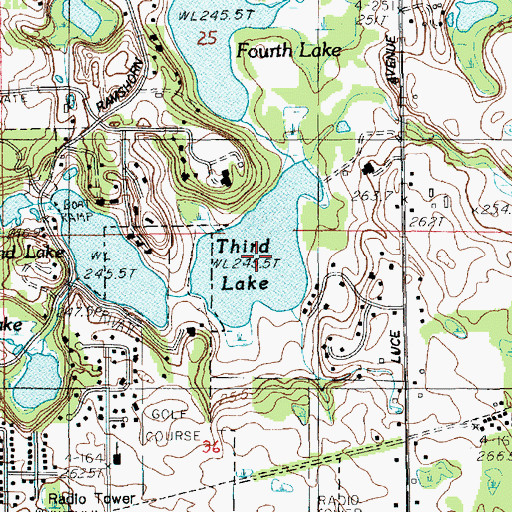 Topographic Map of Third Lake, MI