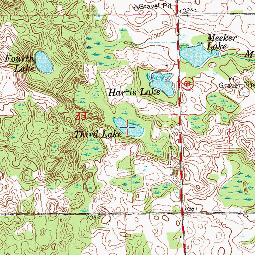 Topographic Map of Third Lake, MI