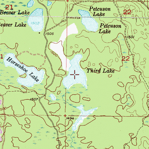 Topographic Map of Third Lake, MI
