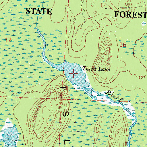 Topographic Map of Third Lake, MI