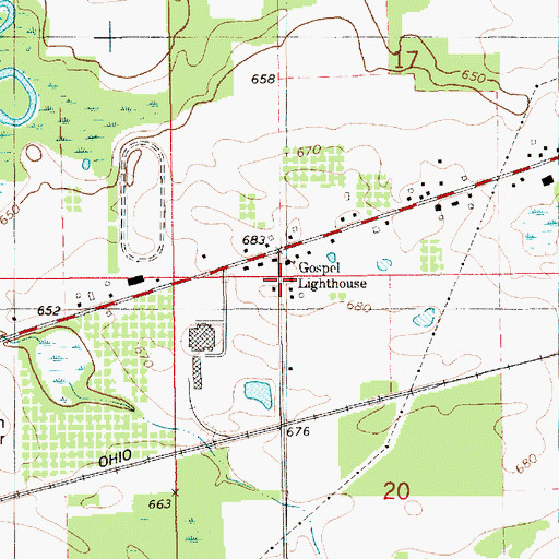 Topographic Map of Thomas School, MI