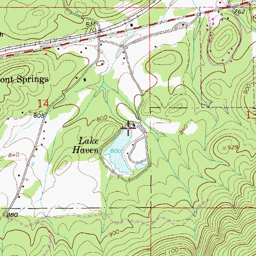 Topographic Map of Haven Dam, AL