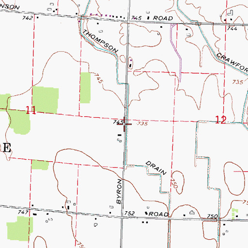 Topographic Map of Thompson Drain, MI