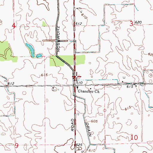 Topographic Map of Thompson Drain, MI