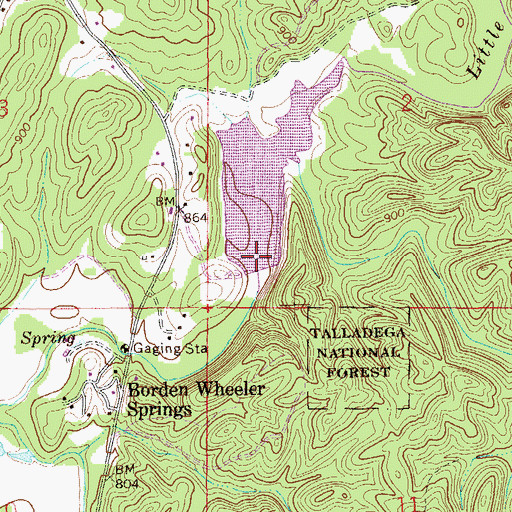 Topographic Map of Terrapin Creek Watershed Dam Number 33, AL