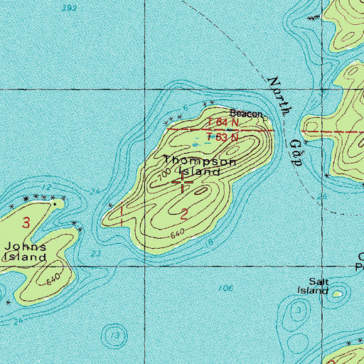 Topographic Map of Thompson Island, MI