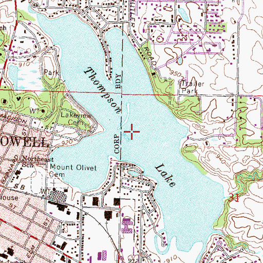 Topographic Map of Thompson Lake, MI