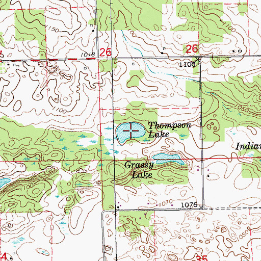 Topographic Map of Thompson Lake, MI