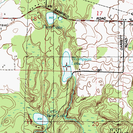 Topographic Map of Thompson Lake, MI