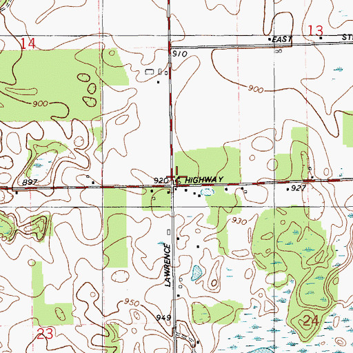 Topographic Map of Thompson School, MI
