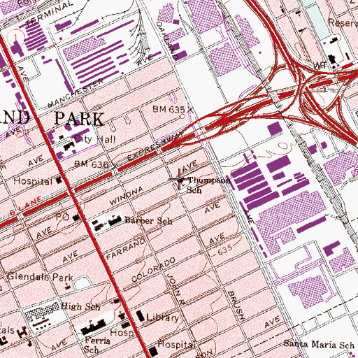 Topographic Map of Thompson School, MI
