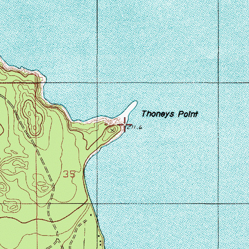 Topographic Map of Thoneys Point, MI