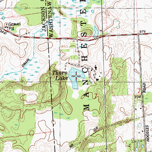Topographic Map of Thorn Lake, MI
