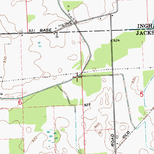 Topographic Map of Thornapple Creek, MI