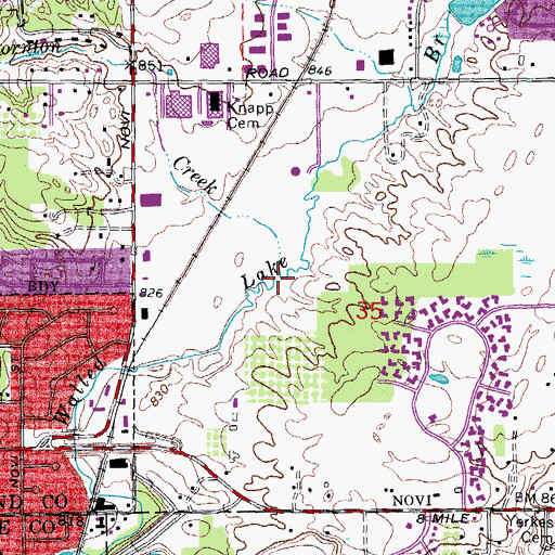 Topographic Map of Thornton Creek, MI