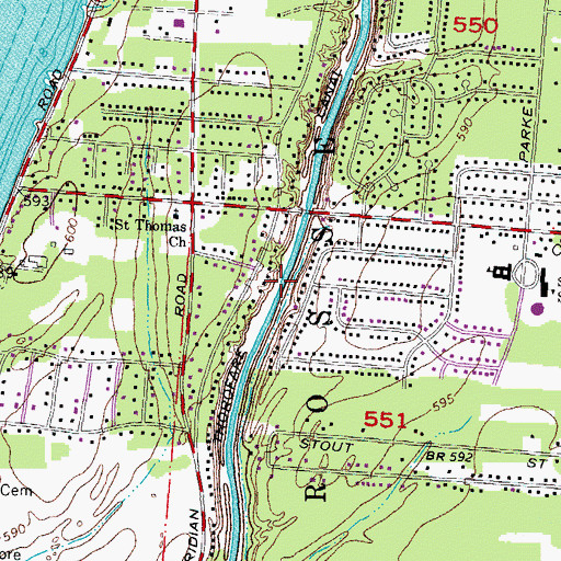 Topographic Map of Thorofare Canal, MI