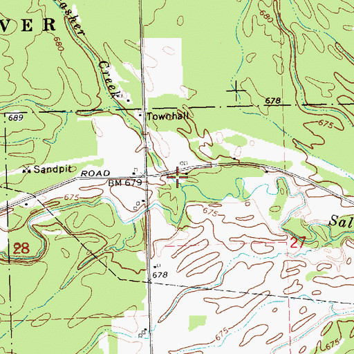 Topographic Map of Thrasher Creek, MI