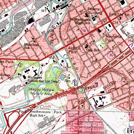 Topographic Map of Thread Creek, MI