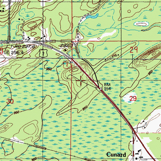Topographic Map of Three Curve Park, MI
