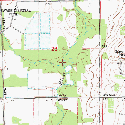 Topographic Map of Three Mile Lake Drain, MI