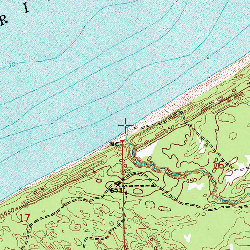 Topographic Map of Threemile Creek, MI