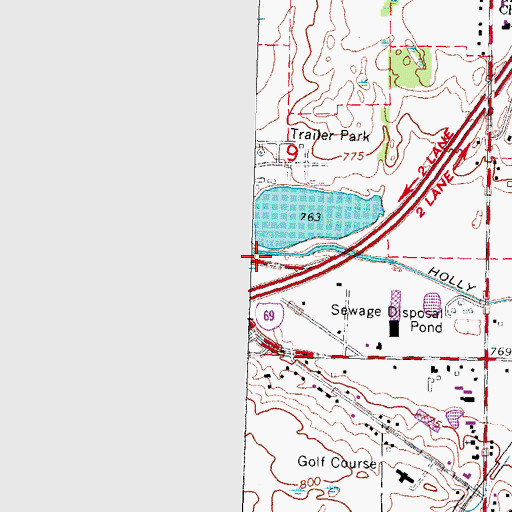 Topographic Map of Threemile Creek, MI