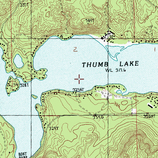 Topographic Map of Thumb Lake, MI