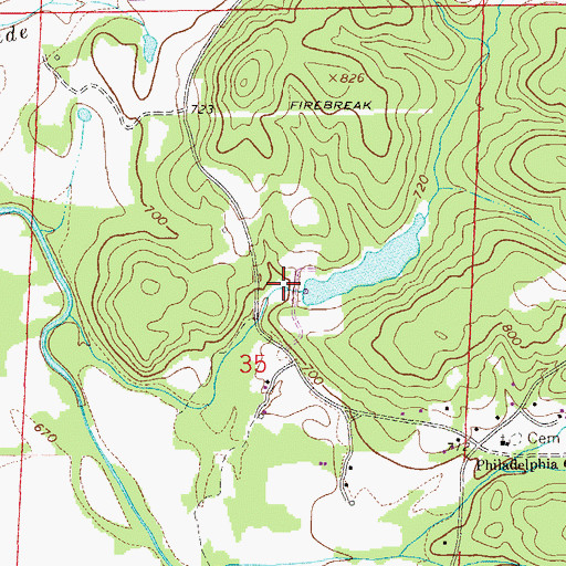 Topographic Map of Aderholds Lake, AL