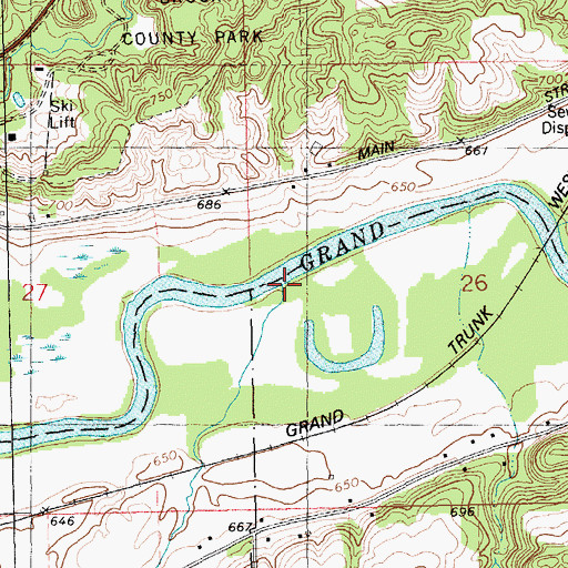 Topographic Map of Tibbetts Creek, MI