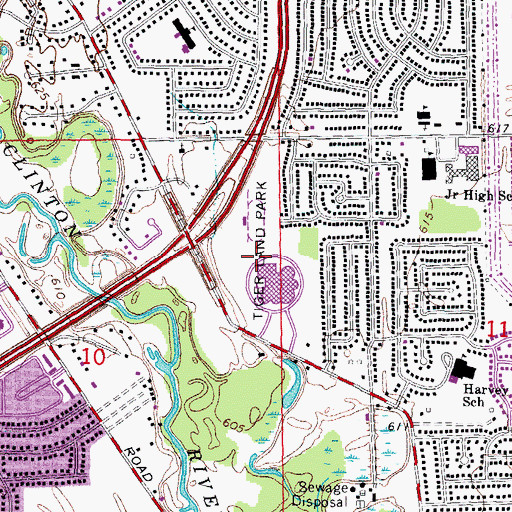Topographic Map of Tiger Land Park, MI