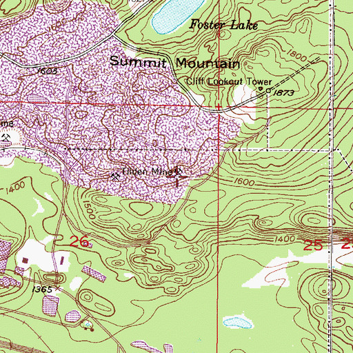 Topographic Map of Tilden Mine, MI