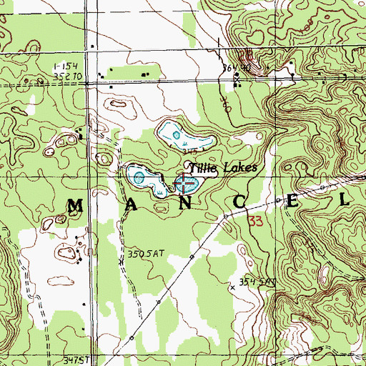 Topographic Map of Tillie Lake, MI