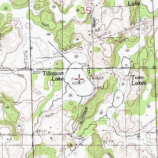 Topographic Map of Tillotson Lake, MI