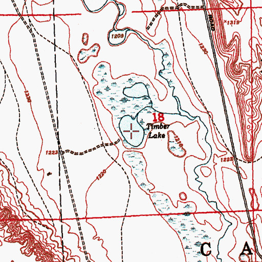 Topographic Map of Timber Lake, MI