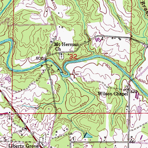 Topographic Map of Odums Mill Dam, AL
