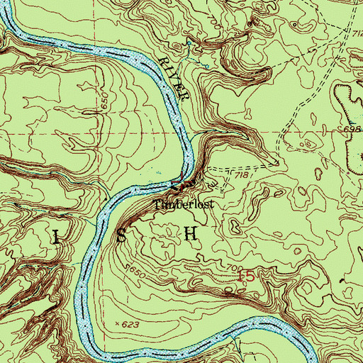 Topographic Map of Timberlost, MI