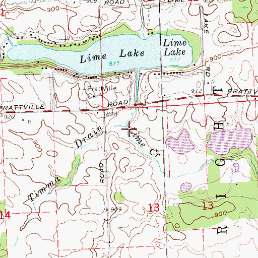 Topographic Map of Timma Drain, MI