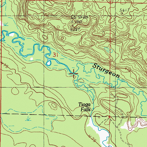 Topographic Map of Tioga River, MI
