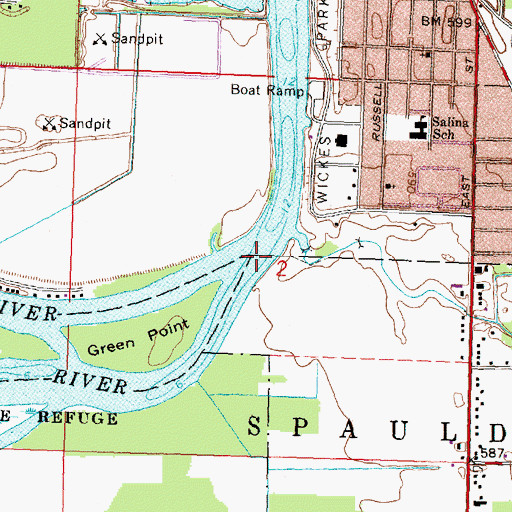 Topographic Map of Tittabawassee River, MI