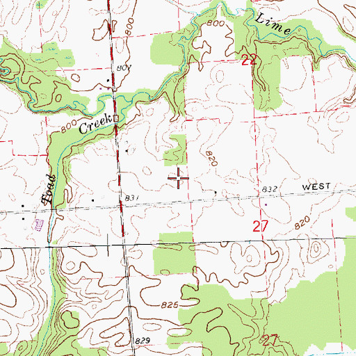 Topographic Map of Toad Creek, MI