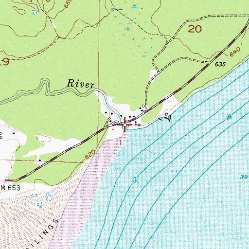Topographic Map of Tobacco River, MI