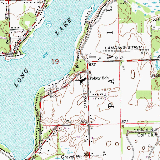 Topographic Map of Tobey School, MI