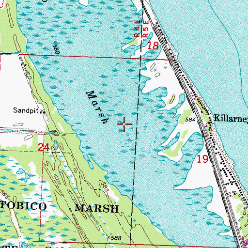 Topographic Map of Tobico Marsh, MI