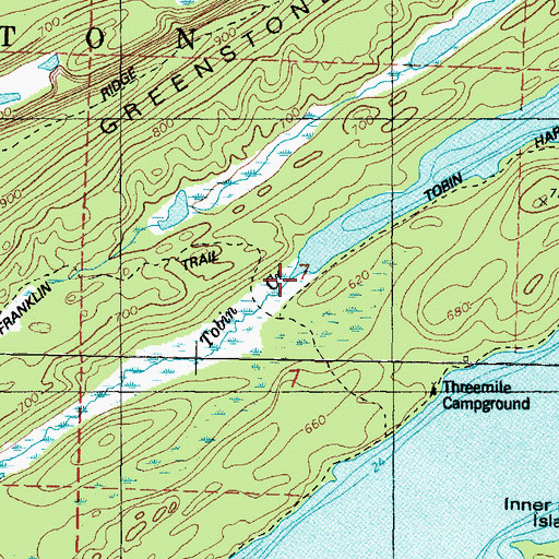 Topographic Map of Tobin Creek, MI