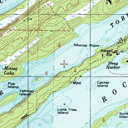 Topographic Map of Tobin Harbor, MI