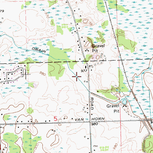 Topographic Map of Tobin Snyder Drain, MI