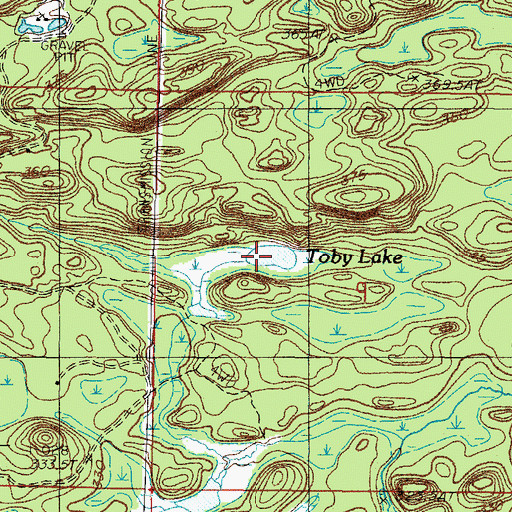 Topographic Map of Toby Lake, MI