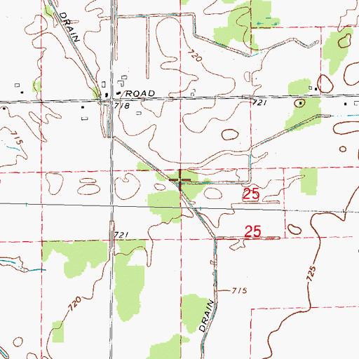 Topographic Map of Todd Drain, MI